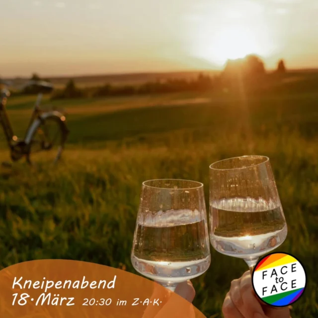 🍸 Kneipenabend
🗓 Di. 18.März - 20:30 | 📍 Z.A.K. Am Wochenmarkt 22

Wir gehen heute einfach mal gemeinsam in eine der vielen Göttinger Bars oder Cafés und genießen die Zeit.

ENGLISH
Today we simply go to one of Göttingen's many bars or cafés and enjoy the time together.

#gay #schwul #göttingen #instagay #face2face #goettingen #gaygoettingen #pride #lgbtq #gayman #gaymen #loveislove #queer #gaylove #follow #like #bisexual #schwul #activities #bar #cocktails