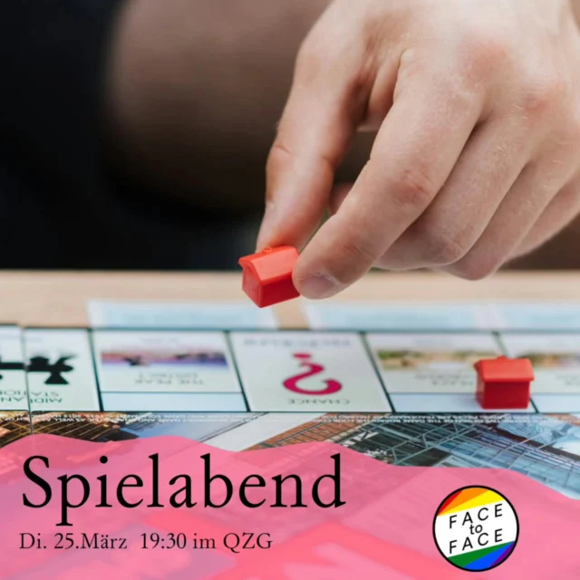🎲 Spieleabend
🗓 Di. 25.Mrz - 19:30 | 📍 VNB, Nikolaistraße 1c

Der Spieleabend von Face to Face im Queeren Zentrum!
Für Getränke, Snacks und natürlich Spiele ist gesorgt. Das Einzige was ihr mitbringen müsst, ist gute Laune und Geselligkeit!

ENGLISH:
Games night
Our Game night in the Queer Center Göttingen. We have games, snacks and drinks. Let's roll some dice!

#gay #schwul #göttingen #instagay #face2face #goettingen #gaygoettingen #pride #lgbtq #gayman #gaymen #loveislove #queer #gaylove #follow #like #bisexual #schwul #activities #brettspiel #tabletop #game #spiel