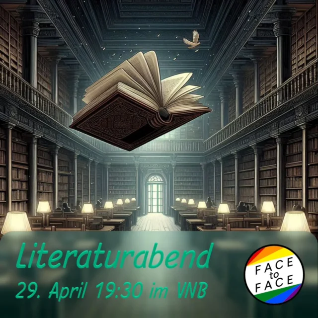 📖 Literaturabend
🗓 Di. 29.Apr - 19:30 | 📍 VNB, Nikolaistraße 1c

Heute widmen wir uns der Welt der schwulen Literatur. Wir stellen Bücher vor, diskutieren, lesen und genießen das geschriebene Wort.

ENGLISH:
Literature night
Today we dive into the wold of gay books. We read, present, discuss and enjoy gay literature.

#gay #schwul #göttingen #instagay #face2face #goettingen #gaygoettingen #pride #lgbtq #gayman #gaymen #loveislove #queer #gaylove #follow #like #bisexual #schwul #activities #literature #books #literatur #buch #literaturabend
